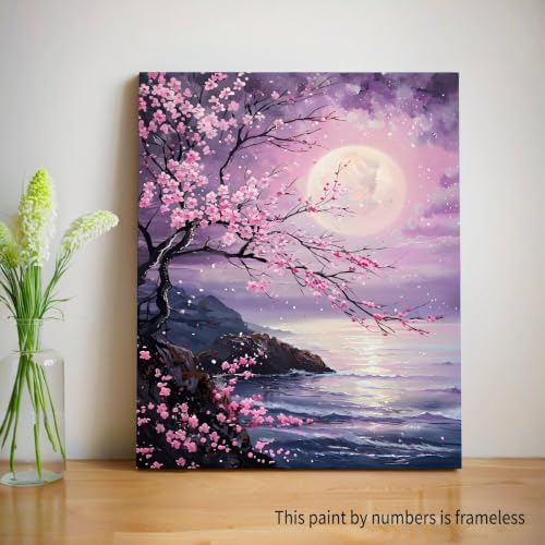bleihum Paint by Numbers Kit for Adults Cherry Blossom 16x20inch