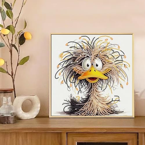 AiYuanzsh 5D Special Shape Diamond Art Kits for Beginners, Diamond Art Painting Kits for Adults, Crystal Rhinestones Diamond Art Painting for Home Wall Decoration Gift 12×12 inch, Duck