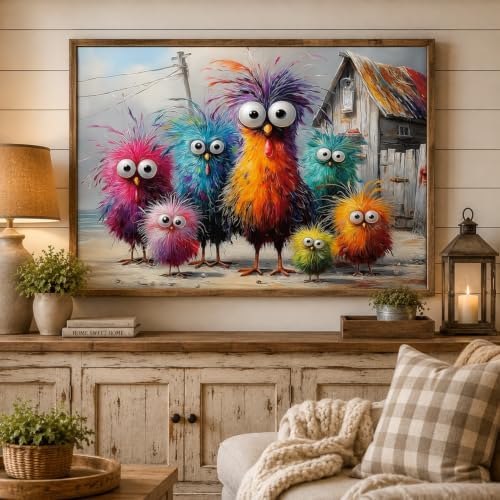 Chicken Diamond Art Kits for Adults,Chicken Coop Diamond Painting 12X16In