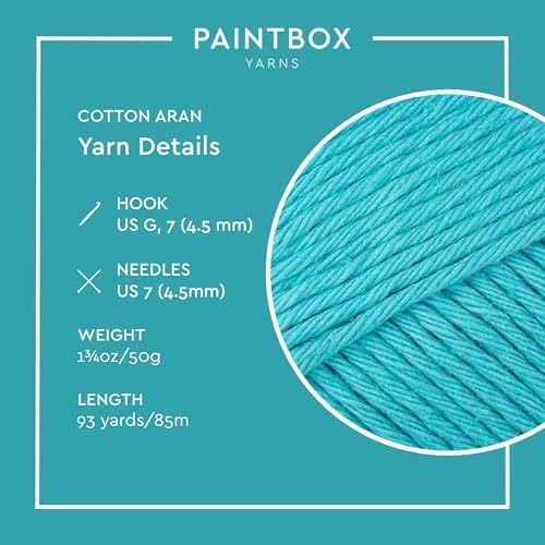 Paintbox Yarns 100% Cotton Aran Yarn 1.76oz / 50g, 93yds / 85m