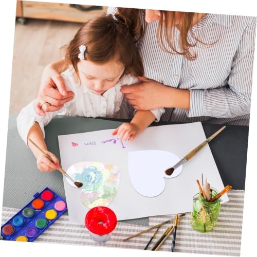 Gadpiparty 5pcs Heart Shaped Canvas Cotton Painting Board Blank Canvas Frame Cotton Panel Boards Art Paintings Board Oil Paint Canvas Sketchpad for Craft (White)
