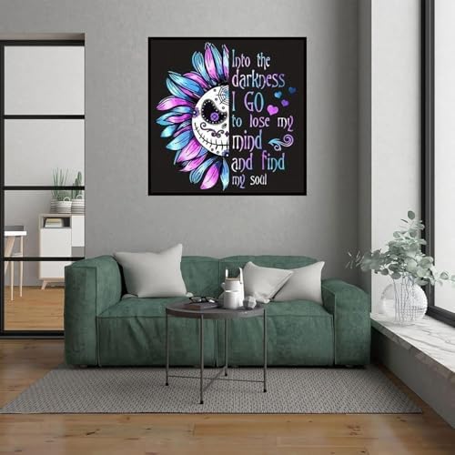Xylogist Cute Sugar Skull Diamond Art Kits for Adults 14x14 Inch