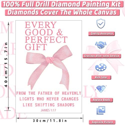 4 Pack Pink Diamond Art Kits for Adults Diamond Painting Kit for Beginner