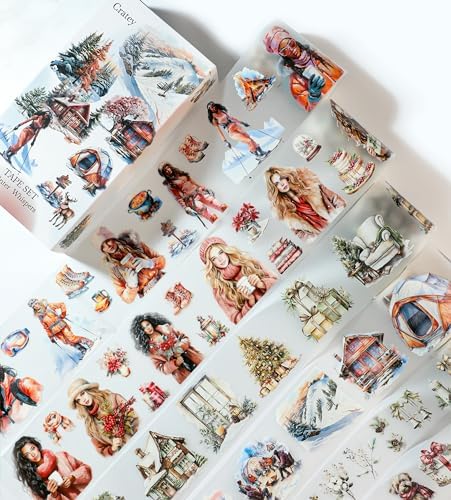 Winter PET Washi Tapes for Journaling, Scrapbooking & Crafting. Cut & Use as Christmas Ice Theme Stickers in Your Junk Journals, Crafts, or Planners