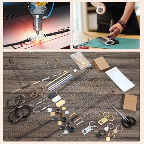 Quelay 99 Pcs Laser Engraving Materials Bulk 46 Jewelry Making Accessories