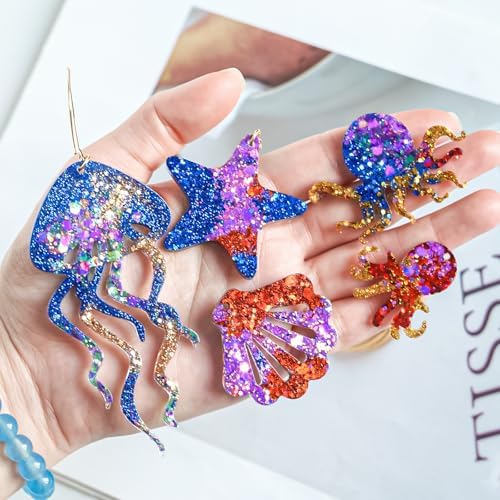 YODOYO Resin Earring Molds 3pcs Ocean Marine Life Jewelry Resin Molds