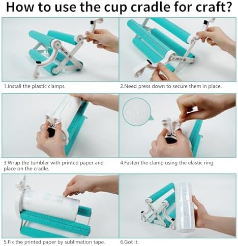PYD Life Cup Tumbler Cradle Holder with Clamp for Craft Mint Green