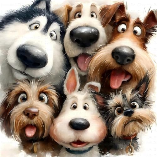 WNPOKN Dog Diamond Art Kits for Adults 14 x 14inch