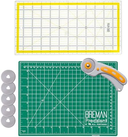 WA Portman 9x12 Self Healing Cutting Mat, Fabric Rotary Cutter, Clear Ruler