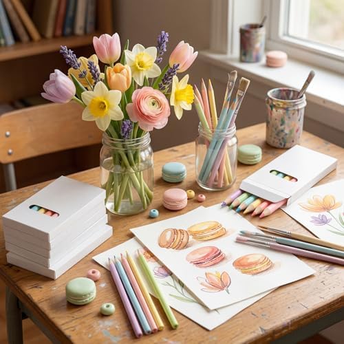 Ctosree 24 Packs Mini Colored Pencil Bulk 6 Per Box, Pastel, 3.5''