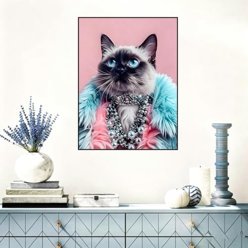 Benjenes 4Pack Pink Cat Diamond Art Kits for Adults, Diamond Painting Kits