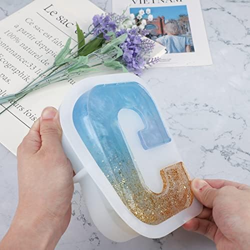 Gartful 7 Inch Large Letter Molds for Resin, 3D G Capital Alphabet Epoxy Resin Mold, A to Z Thick Resin Letter Molds for Making Letters, Word Sign Art, DIY Crafts, Making Cake, Party Home Decor