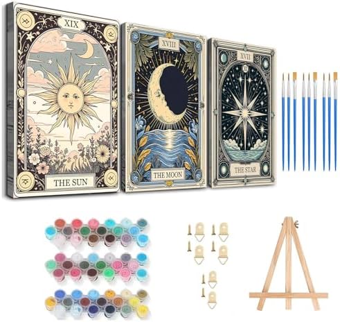 Axquilon 3 Pack Framed Paint by Numbers Kit for Adults 8x10in