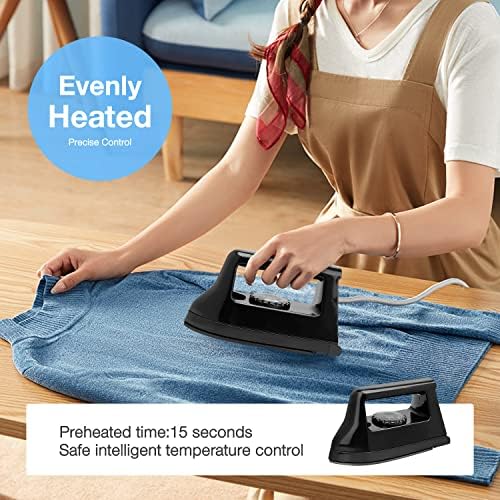 Mini Crafts Iron Handy Heat Press Machine Kit Portable with PVC Doormat for Heat Transfer, Charging Base Accessories for DIY T-Shirt Shoe Bag Vinyl Projects