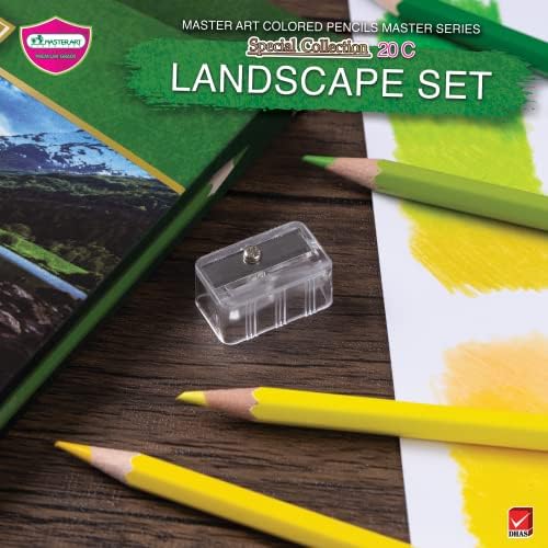 MASTERART Colored Pencils Master Series 20 Colors in Special Collection for Kids and Adults Coloring (LANDSCAPE SET)