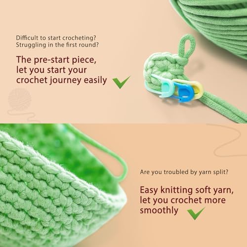 CrochetBox Crochet Kit for Beginners Adults - Polka Dot Highland Cow Starters Crochet Kit, Crocheting Kitting for Adults Teen, Craft Gifts with Crochets Yarns, Hook, Step-by-Step Video, Instruction