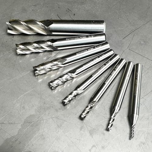 8PCS HSS 4-Flute End Mill Set CNC Milling Bits 1/16''-1/2''