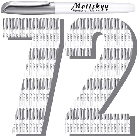 Motiskyy 72 Pcs Metallic Permanent Markers Bulk, Silver