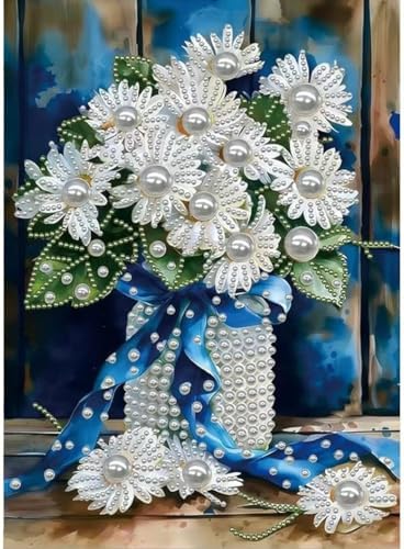 Daisy Pearl Painting Kits for Adults Beginner,Diamond Painting Kits 12x16In