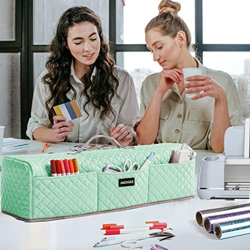 AMOIGEE Padded Dust Cover for Criicut Maker 4, Maker 3, Maker, Explore 4, Explore 3, Explore Air 2, Protective Machine Cover with Handle, Storage Pockets for Craft Accessories and Suppliers
