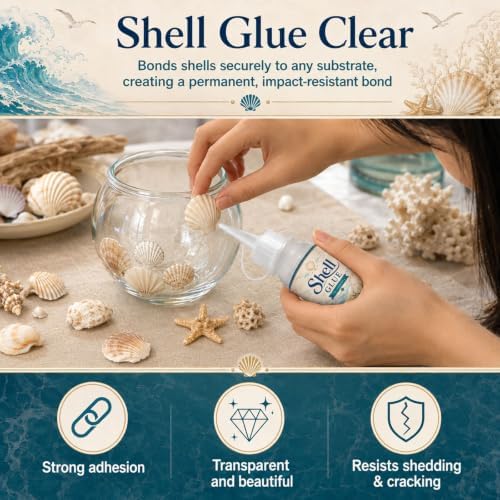 1DFAUL 100g Shell Glue Clear, Shell Strong Adhesive, Fast Dry, Waterproof