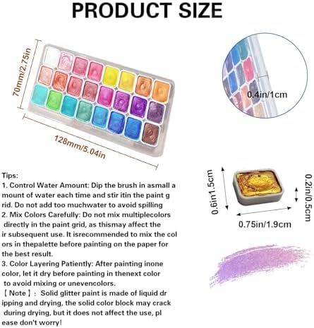 Forestry Shifting Watercolor Painting Set，24 Colors Watercolor Painting Set，Metallic Watercolors，Glitter Watercolor Paint For Children Adults Art Paint (Sunset 24 colors 1ml（1* Pen）)
