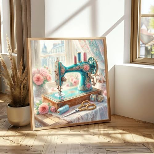 GEWOUVIN Sewing Tools Diamond Art Kits for Adults, Diamond Painting Kit Adults for Beginners, Round 5D DIY Dimond Art,Full Drill Painting Kit Art and Crafts for Adults Home Wall Decor【13.8x13.8inch】