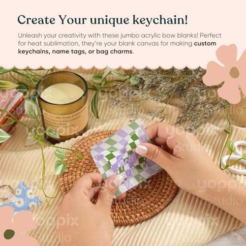YOPPIX 60 Pcs Sublimation Acrylic Butterfly Blank kit, with 20 Fixing Clips and 20 Key Rings for Heat Transfer Keychain Bags Wedding Table Decor, Christmas Tree Decor, Home Gift Crafts Supplies