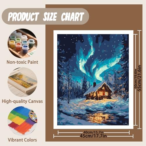 XTCIXAL Paint by Numbers Kit for Adults, Aurora, 16X20 Inch