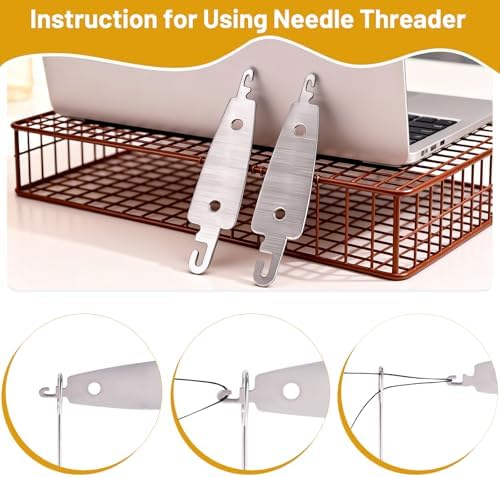 47pcs Big Eye Steel Sewing Needles Kit,Needle and Thread Sewing Kit,Portable Steel Needles for Hand Sewing with Repair Patch,Seam Ripper,Storage Box Supplies for Repairing Quilting Embroidery Crafts