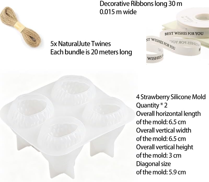 DIY Soap Making Kit, Silicone Strawberry Grape Soap Molds for Handmade
