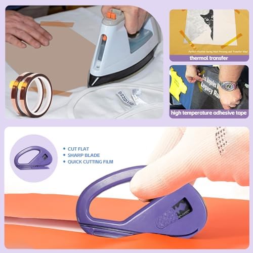 DNSGOOR Sublimation Shirts Tool Kits for Vinyl Alignment,Portable Pad for Ironing,T-Shirt Rulers Guide and Teflon Sheet for Cricut Heat Press HTV Vinyl Center Designs,Craft Sewing Accessories
