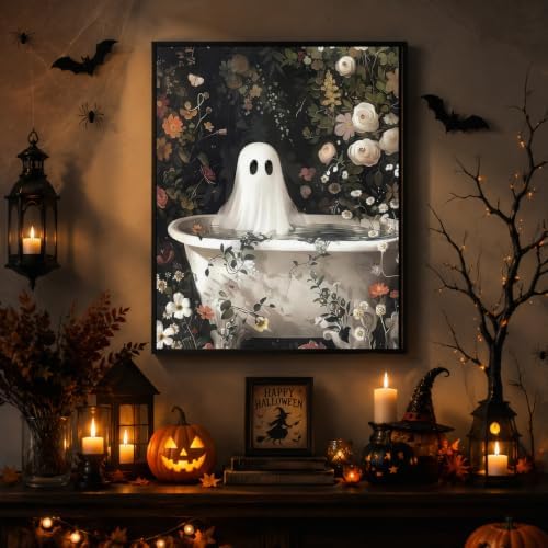 Ghost Paint by Numbers Kit for Adults Beginner with Framed 10x12 Inch