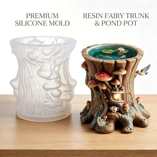 Mushroom Tree Stump Silicone Mold for Epoxy Resin Casting Crafts
