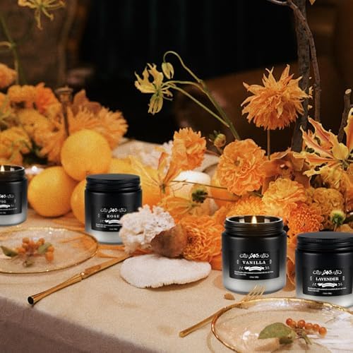 Scented Candles Set - 24 Pack Black&White Men Candles for Home Scented, 3.5 oz, Aromatherapy Soy Candle Gifts Set for Men, Birthday, Valentine, Anniversary, June Holiday Present for Him, Dad, Husband