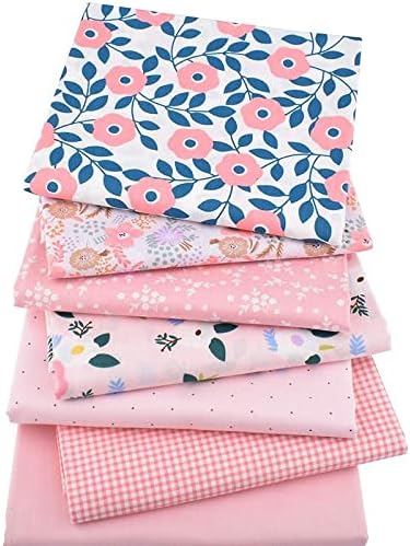 Aubliss 50pcs 100% Cotton Fabric Bundle 10" x 10" PreCut Fat Squares Sheets