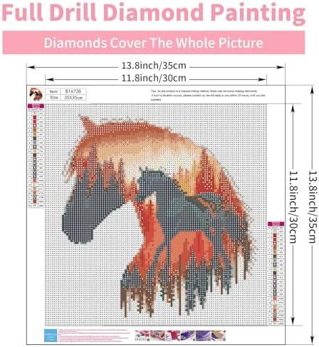 GEEHEIY Diamond Art Kits for Adults, 5D Forest Horse Diamond Painting Kit