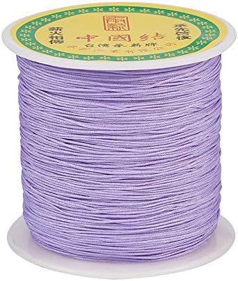 150 Yards 0.5mm Braided Nylon Cord Rope Friendship Bracelet String Lilac Macrame Cord for Necklace Bracelet Jewelry Craft Making
