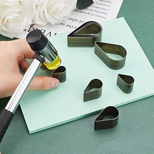 PH Padahall Leather Hole Punch Die Teardrop,8 Sizes Hole Hollow Punch Set High Carbon Steel Punch Cutter Tool Kit Cutting for Leather EVA Foam Fiber Board Clay Handmade DIY Craft