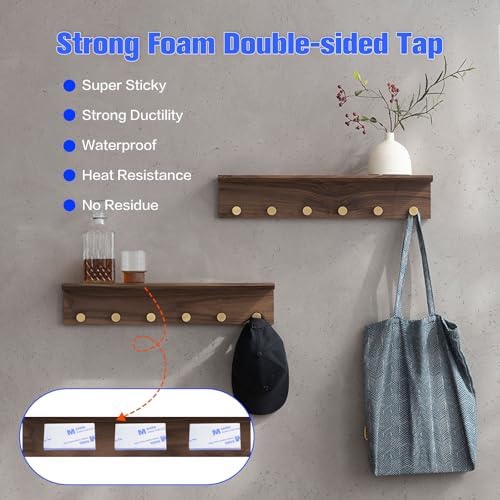 White Double Sided Adhesive Pads,Heavy Duty Mounting Tape,48Pcs 3mm Thickness Pre-Cut Foam Tape,Super-Sticky Black Strong Pads Rectangle Shape Waterproof for Walls Picture, Car, Home, Office