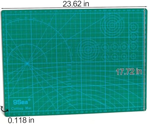 Self Healing Cutting Mat A2, 24 x 18 inch Green, Craft Cutting Board for Leather Crafts, Sewing, Quilting, Paper Cutting, 5-Ply Double Sided Rotary Cutter Mat, Ships Flat Not Folded