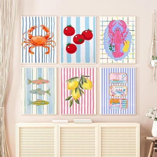 YALKIN 6 Packs Paint by Number Kits for Adults Beginners, DIY Acrylic Painting by Number Kits on Canvas Without Frame, Adults Paint by Number for Home Wall Decor Gifts 25x35CM/9.8x13.8IN