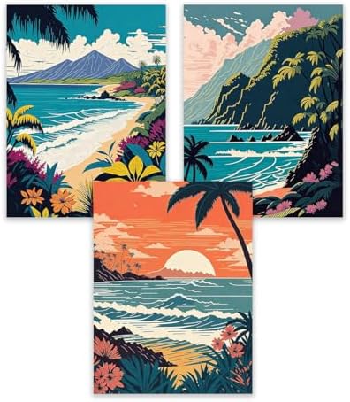 3 Pack Sunset Beach Paint by Numbers Kit for Adults Beginner,Mountain Scenery Adult Paint by Number Kits on Canvas,Easy Canvas Paint by Numbers for Adults for Home Wall Decoration 12 X 16 inch