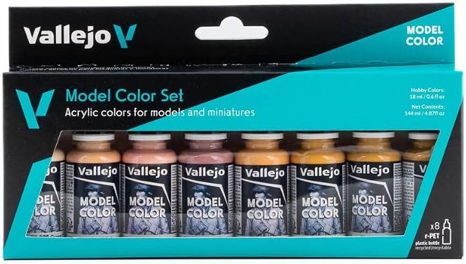 Vallejo - Model Color Face & Skin Tones Set | Modeling Acrylic Paints | 8 bottles x 18 ml (0.60 fl.oz.)