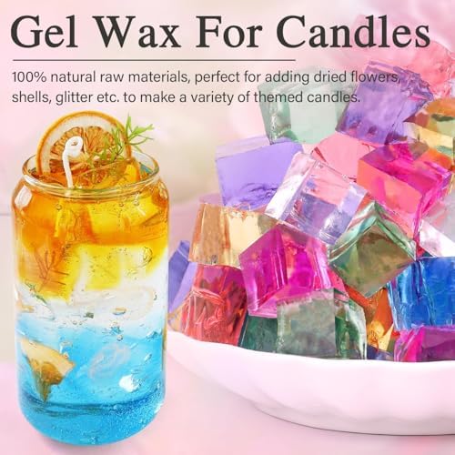 Clear Wax for Candle Making-DIY Aromatherapy Candle Making Gel raw Materials, can add Dried Flowers/Fragrance, smokeless Safe Candle Materials, Birthday Christmas Gift Decoration (Transparently)