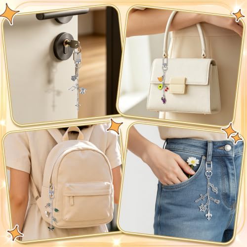 Wurosi 18pcs Paperclip Keychain Making Kit,Key Ring Swivel Snap Hook Chains