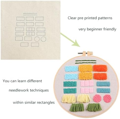 Myfelicity Punch nedle kit,Punch Needle Kits Adults Beginner,Learn Various Needlework Techniques for poking Embroidery