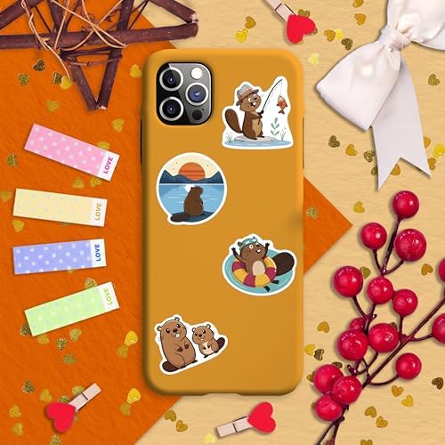 100Pcs Beaver Stickers for Water Bottle, Laptop - Funny Beaver Gifts, Party Supplies - Waterproof Stickers and Decals - Gift for Women & Men