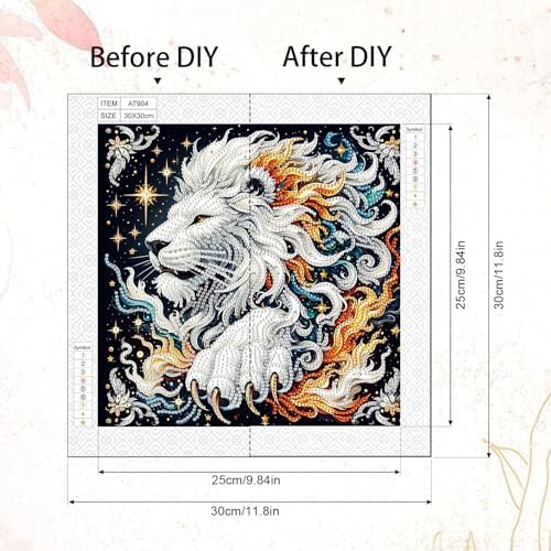AiYuanzsh 5D Special Shaped Diamond Painting Kit - Mighty King Lion Design, Unique Crystal Rhinestone Diamond Art Set for Beginners and Adults, Perfect for Home Wall Decor and Holiday Gifts