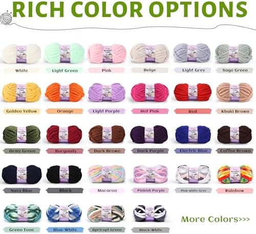 2 Pack Chunky Chenille Yarn for Crocheting Hand Knitting,Soft Thick Bulky Chunky Fluffy Plush Velvet Crochet Blanket Yarn for Crocheting Baby Blankets/DIY Crafts/Home Decor 2 * 100g(Black)